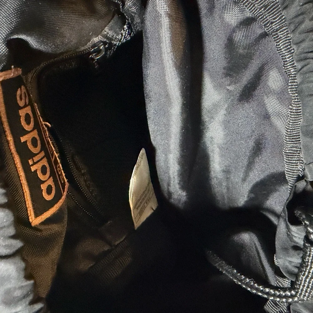 Adidas Black faux‎ Leather Drawstring Backpack